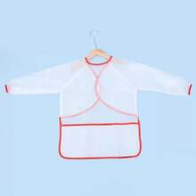 Kinder Malschürze mit Graffiti-Motiv, atmungsaktive Malschürze mit langen Ärmeln und 3 Taschen zum Malen, Backen, Füttern, für Kinder von 3-10 Jahren, wasserdicht und transparent