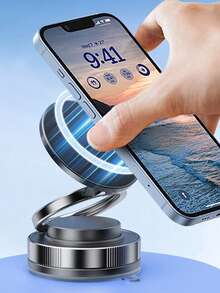 1 件 360° 旋转真空吸盘磁性车载手机支架，多功能仪表盘挡风玻璃导航支架，可折叠旋转手机支架 - 彩色 - 查看 6