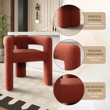Ergonomic Armchair With Premium Teddy Pile, Unique Design, Maximum Comfort And Versatility The Modern, Multifaceted Armchair Is Robust, Stylish And Can Be Assembled In No Time - 棕色 - 查看 2