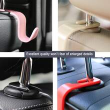 4-Pack Universal Car Seat Back Storage Hooks, Multi-Functional Headrest Organizer, Hidden Car Headrest Hooks, Auto Interior Accessories - Black - View 7