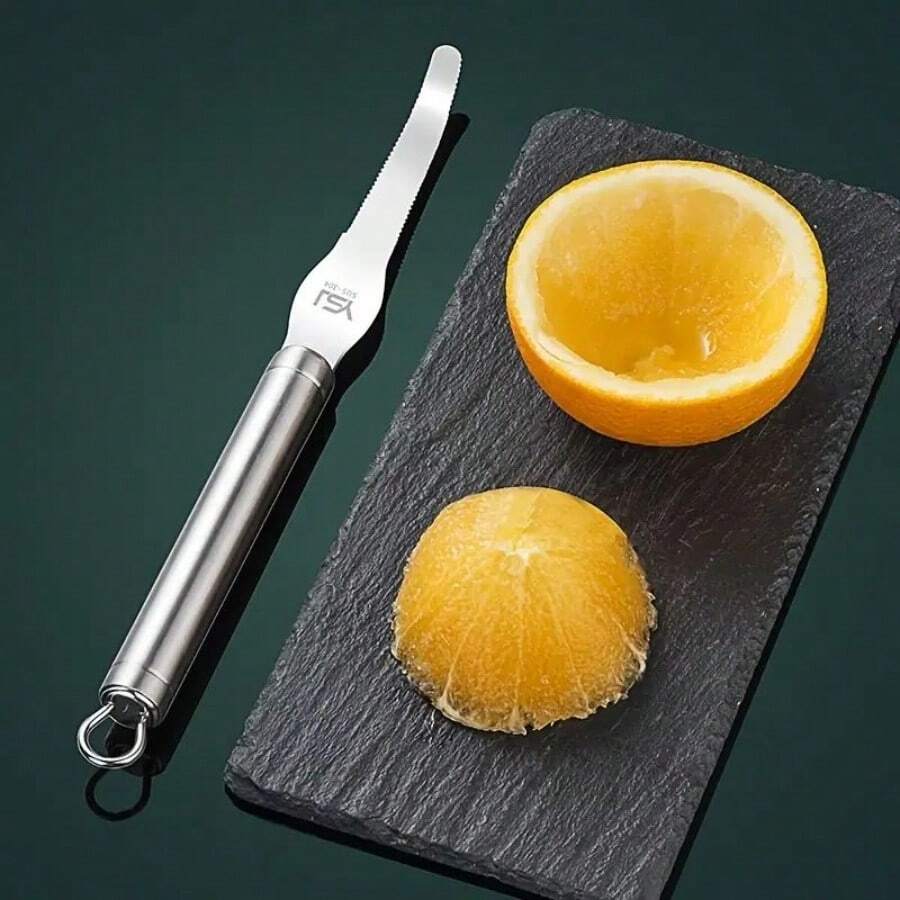 Orange Peeler Tools - Stainless Steel Citrus Peel Cutter, Easy Open Lemon Peeler, Vegetable Slicer, Fruit Tools - Kitchen Gadgets - For Kitchen Enthusiasts & Home Cooks - Perfect Gift For Housewarming - Silver - View 1