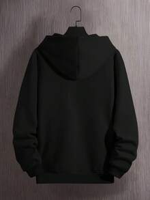 Men's Hoodie With Messi # 10 Jersey Design - Heavy-Duty Pullover Sweatshirt, Machine Washable Long Sleeve Hooded Sweater For Soccer Fans, Everyday Casual Wear & Sports Apparel, Autumn Winter Clothing, Sporty Casual Look, Durable Fabric, Streetwear Lovers, Athletic Leisurewear, Highquality Sweatshirt, Street Fashion - Black - View 3