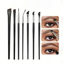 3/5/7/8 Precision Eye Makeup Brushes, Including Sickle Eyeliner Brush, Angle Eyeliner Brush And Eyebrow Brush Professional Eyeliner Brush, Long Handle Reversible Makeup Brush Makeup Tools, Sensitive, Delicate, Dry Skin, Easy And Beautiful Eye Makeup, Suitable For Women