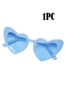 1-10 件可爱有趣的心形装饰时尚眼镜，男女皆宜，适合婚礼派对、舞会等，白色，圣诞节