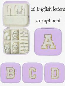 1pc Jewelry Storage Box, Multifunctional Jewelry Box (A-Z Letters), Detachable Jewelry Display Box, Desktop Organizer Rack, Stackable Storage Tray, Suitable For Jewelry, Rings, Earrings, Necklaces, Bracelets, Lipsticks Storage, Great Gift For Friends, Mom, Mother's Day, Valentine's Day,Room Decor - Purple - View 3