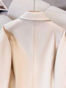 Women's Casual Solid Color Long Sleeve Short Regular Jacket, Suitable For Autumn, Winter, And Spring - Apricot - View 4
