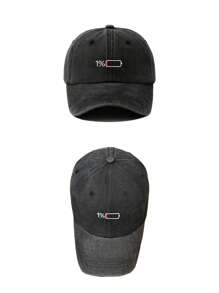 1pc Embroidered Baseball Cap, Unisex Adjustable Soft Top Sun Hat, Suitable For Cycling, Vacation, Travel, Streetwear