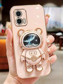 City Capas – Luxury Case With Glitter Astronaut Stand For Motorcycle, Cute And Functional - 淺粉色 - 查看 1