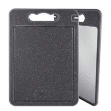 双面不锈钢切菜板，带汁槽和防滑硅胶垫 - 适合家庭和餐厅使用