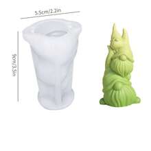 1 pièce Moule de bougie d'arbre de Noël nain, bonhomme de neige, ours. Moule de savon, plâtre, résine pour arbre de Noël DIY. Décorations de fête de Noël et cadeaux faits main créatifs