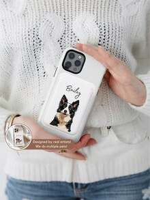 Custom Pet Phone Case Wallet With Card Holder MagSafe Compatible With Pet Photo + Name Personalized Phone Case Custom Cat Phone Case - Multicolor - View 3