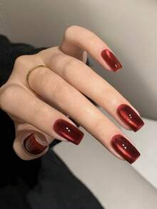 15ML容量,2025秋冬季节,新年新礼物,闪耀宝石红樱桃深酒红色水晶猫眼凝胶指甲油。适合所有季节,半透明猫眼磁性美甲美甲。与底油和面油一起使用,需要紫外线灯。植物基猫眼色套装适合初学者、家庭、办公室、通勤、奢华约会。沙龙级风格,可持续28天。 - 彩色 - 查看 10