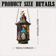 1 szt. 2D akrylowa dekoracja w kształcie latarni, klasyczna wisząca dekoracja z wzorem księżyca i gwiazd, odpowiednia na Święto Dziękczynienia, Nowy Rok, prezent na Boże Narodzenie, nie wymaga prądu, idealna dekoracja do domu, motyw religijny, prezent duchowy, do powieszenia na oknie