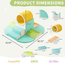 Soft Play Climbing For Toddlers, 8/10pcs Foam Climbing Blocks For Toddlers For Nursery, Living Room, Baby Climbing Blocks With Tunnel For Climb,Crawl And Slide - 橘色 - 查看 11