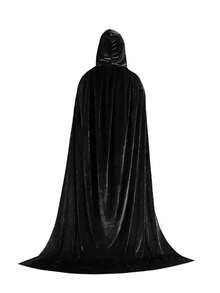 1件高密度天鹅绒女巫连帽斗篷，女士万圣节女王派对角色扮演长袍斗篷，适合万圣节、圣诞节、恶魔、吸血鬼、文艺复兴中世纪服装配饰 - 彩色 - 查看 15