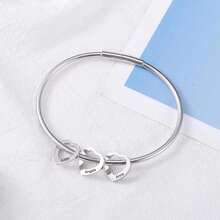 Customizable Grandma Bracelet With Grandchild's Name - Customized Heart Pendant Bracelet, Available In Gold, Silver Or Rose Gold - Gift For Grandma, Grandmother Or Mom - Multicolor - View 4