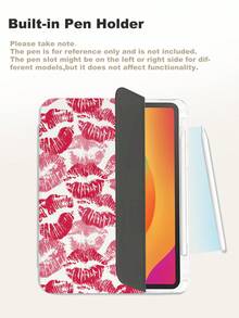xercxerc Lip Print Pattern With Red And Pink Lipstick Imprints On White Background, PU Cover TPU Back Case, 360-Degree Tri-Fold Stand, Built-In Pen Slot, Shockproof And Drop Protection, Auto Wake/Sleep Function, IPad Air 11inch Case, IPad 10th 9th Generation Case, IPad Pro 12.9/11/10.9 (2025/2024) Case, Galaxy Tab S10+/S9+/S8+ Case, Halloween Fall IPad Case - 白色 - 查看 9