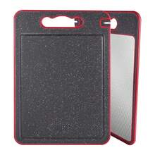 双面不锈钢切菜板，带汁槽和防滑硅胶垫 - 适合家庭和餐厅使用