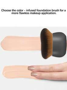 YISE Wealth Ingot Shaped Makeup Foundation Brush, 5 Color Options, Soft Bristles, Quick Application Without Caking, Selected High-Density Bionic Fibers, Fluffy And Fine, Lightweight And Adhering Application, Suitable For Liquid Foundation, Cream Foundation Or Powder Foundation, Can Be Placed Directly On The Desk For Convenient Storage, Ideal For Beginners And Slouchy People!