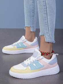 BAOLIANGXIONG Lady's Sneaker Walking Style Shoes Women's Casual Shoes Outdoor White Sneakers - 白黃月 - 查看 4