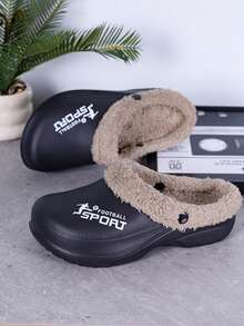 Men's Winter New Thermal Slippers, Indoor Non-Slip Soft Thick Sole Couple Outdoor Wear, Plush Lining Warm Casual Home - Black - View 4
