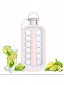 Molde de cubitos de hielo plegable 2 en 1, diseño de rejilla de silicona, apto para el hogar, viajes, graduación, accesorios de cubitos de hielo - Multicolor - Ver 12