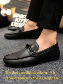 2024 Men's New Casual, Fashionable And Comfortable Daily Business Leather Loafers (Note: These Loafers Run Small, We Recommend Purchasing One Size Up) - Black - View 3
