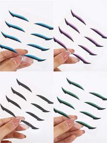 6/1件装自粘眼线贴，临时眼妆贴纸，闪亮假睫毛，适用于派对、夜店、舞台、节日，眼线和眼影转移贴纸，化妆，便宜，房间装饰，梳妆台，旅行，卧室，化妆配件，便宜，圣诞礼物，化妆品，化妆工具，便宜货，礼物，女士礼物，圣诞礼物 - 彩色 - 查看 3