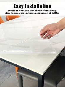 1 rollo de película protectora transparente para la cocina (con herramientas), resistente al agua y al aceite, resistente a las llamas y con adhesivo antihongo extraíble para escritorio, pared, mesa de café, mesa de comedor, muebles, salpicadero de cocina, azulejos, decoración de dormitorio, armarios, renovación de mármol - fácil de limpiar, sin residuos - Multicolor - Ver 5