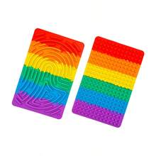 1 Set Children's Silicone Sensory Activity Board - Soft Textured Toys For Kids And Adults - Durable Portable, Gift For Family, Birthday And Easter Party - 彩色 - 查看 10