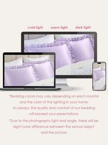 1pair Premium Silky Satin Envelope Pillowcases Set With Lace, 2 PCS/Pair Pillowcases, Soft Breatheable Wrink-Free Better For Hair Skin Sleep, Pillow Covers Without Filling, Machine Washable, Oeko-Tex Certified, Taro Purple - Taro Purple - View 8