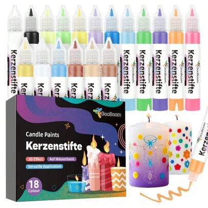 18-Color Candle Dye Pens 15ml | 3-In-1 For Candles, Fabric & Glass | Vibrant Colors & Strong Adhesion
