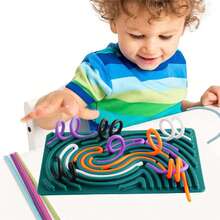 1 Set Children's Silicone Sensory Activity Board - Soft Textured Toys For Kids And Adults - Durable Portable, Gift For Family, Birthday And Easter Party - 彩色 - 查看 3