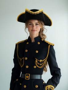 Adult Pirate Hat For Women Colonial Tricon Hat Halloween Costume Accessory - 彩色 - 查看 9