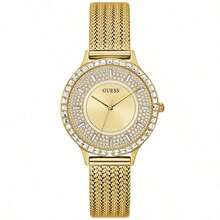 Guess 女士石英表，不锈钢表带，不锈钢表壳，防水石英机芯，适合日常聚会等场合 GW0402L2 - 金色 - 查看 1