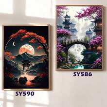 Bộ tranh tô màu theo số dành cho người lớn - Vải bạt 16x20", Bộ tranh Acrylic dễ vẽ kèm cọ và màu - Hoàn hảo để trang trí nhà cửa và làm quà tặng vào các dịp sinh nhật, Ngày của cha, Ngày của mẹ - màu đen - Xem 4