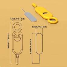 Macaron Solid Color Phone Anti-Lost Card Needle Case + Stainless Steel Card Ejector Needle, SIM Card Holder, Phone Card Removal Tool, Keychain, Convenient Ejector Pin Gift