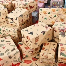 Set Of 10 Sheets Of Christmas Wrapping Paper , Suitable For New Year'S Eve Presents, Christmas Gifts,Birthday Gifts, Gift Boxes, And Packaging For Flowers And Apples.(5/10 Sheets)