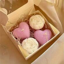 Heart Rose Bud Scented Candle Silicone Mold DIY Handmade Fragrance Decor Gift Silicone Mold