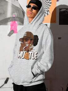Moletom Blusa Money Moves Rainha da Correria Streewear Oversized Unissex ref-3453 - Cinza - Visão 5