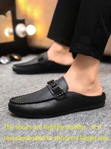 2024 New Men's Casual, Stylish, Comfortable, Business Leather Loafer Shoes For Daily Wear Or Formal Occasions (Note: The Sizing Of These Loafers Runs Small, It Is Recommended To Choose One Size Up When Purchasing) - Black - View 3