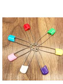 10/20/50pcs Plastic Head Safety Pins 2inch/5cm Safety Locking Baby Cloth Diaper Nappy Pins Buckles DIY Needle Pins Sewing Supplies, Random Colors