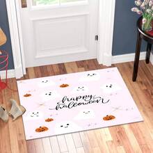 1pc Ghost Pattern Printed Silica Gel Carpet, Easy To Clean, 3D Printed Rectangle, Suitable For Entryway, Living Room, Kitchen, Bedroom, Hallway, Bathroom, Laundry Room - Polyester Carpet, Suitable For Indoor And Outdoor Home Decor, Halloween Decoration, Halloween Gift