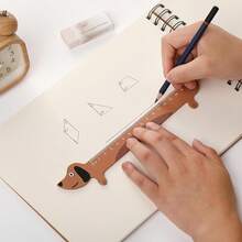 5 件动物形状尺子 - 熊猫、长颈鹿、鲨鱼、狗和猫图案 - 亚克力材质 - 彩色 - 查看 3