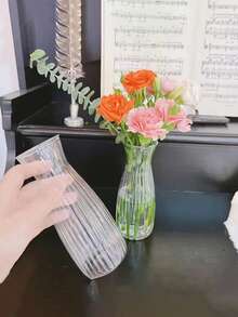 A Plastic Transparent Cylinder Vase, Transparent Flower Flower Wake Vase Modern Style Flowerpot Flower Container Flower Bag Ideal For Home Decoration, No Electricity Or Batteries Required Room Decor Flower Vase Glass Vase