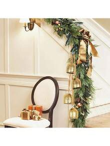 Decorative Bells, Christmas Decorative Bells, Metal Indoor And Outdoor Blessing Bells, 4-Piece Sets Of Harmony Bells, Vintage Handmade And Rustic Lucky Christmas Bells Hang On The String Home Decor Christmas Decorations Room Decor Winter Christmas Decorations Home Christmas Gifts Christmas Decor - Multicolor - View 3