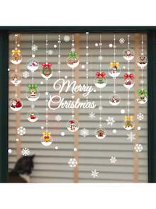 1pc Window Sticker Christmas Santa Claus Snowflake Christmas Ball Decoration Sticker PVC Sticker Material Removable Self-Adhesive Easy-To-Tear Sticker Home Decoration Make Your Life A New Holiday Decoration Sticker Birthday Graduation Gift  Christmas Decor  Christmas Decorations Stickers Wall Stickers Room Decor Wall Decor Christmas Decoration - Multicolor - View 6