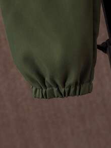 2 pezzi/Set Ragazzo Casual Felpa con cappuccio e chiusura lampo e pantaloni con stampa integrale di dinosauri, adatto per tempo libero, sport, uso quotidiano, all'aperto, scuola, primavera/autunno - Verde militare - Visualizzare 7