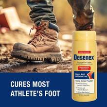 Desenex Anti-Fungal Foot Powder, Cures Most Athlete's Foot, 2% Miconazole Nitrate, Helps Relieve Itching, Burning And Scaling, Attacks And Absorbs Moisture, 3oz Bottle