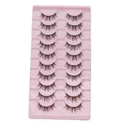 10쌍 자연스러운 두꺼운 가짜 속눈썹, 유럽 & 미국 카툰 악마 속눈썹, 검정색 & 단단한 속눈썹